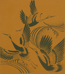 切り絵図案型紙H22（鶴と波）