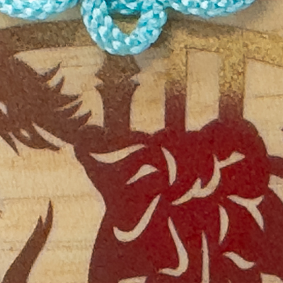 干支:午の絵馬飾り《午（うま）年》午-２（紐：水色）部分拡大