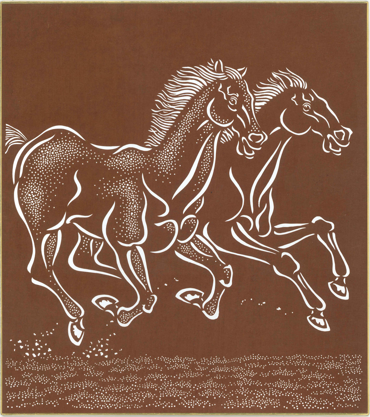 干支の色紙：午　「疾駆」