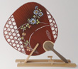 Japanese colored round fan "Nogiku" Wild chrysanthemum