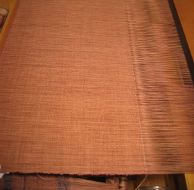 柿渋染め糸の手織