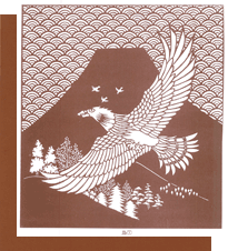 型紙付き図案-鳥-7（鷹）