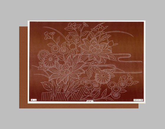 型紙付き図案：錐文様（Ａ３サイズ）1【牡丹に菊】