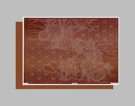 型紙付き図案：錐文様（Ａ３サイズ）8【菊に雲取り花菱】