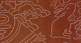 型紙付き図案-錐文様（色紙サイズ）５:蜀江・花兎・三階松・竹に亀甲拡大