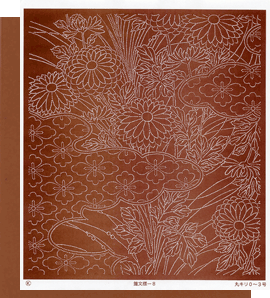 錐文様（色紙サイズ）８:菊に雲取り花菱