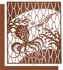 型紙付き図案-海の生き物-10（網代だこ）