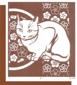 猫-２【梅に白猫】