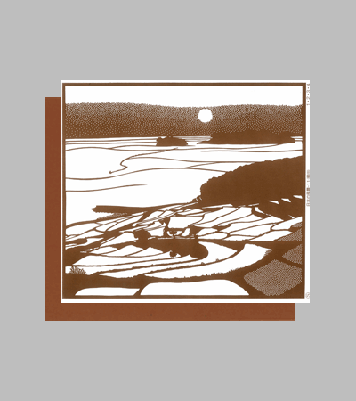 型紙付き図案：日本の風景-１１【棚田】