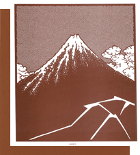 型紙付き図案-白雨富士
