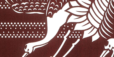 型紙付き図案-和ゴコロ-２０【霞に鶴】部分拡大