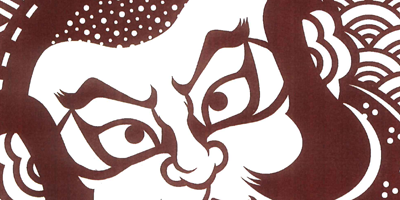 型紙付き図案-和ゴコロ-２２【紗綾形に奴凧】部分拡大