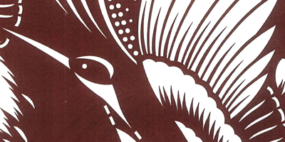 型紙付き図案-和ゴコロ-２７【波に三羽鶴】部分拡大