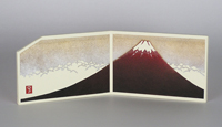 ミニ風炉先屏風「赤富士」